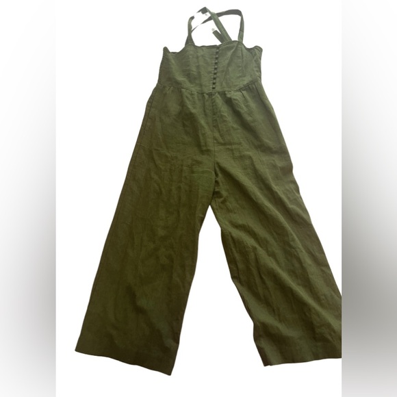 Madewell linen jumpsuit romper olive green NWOT - Picture 2 of 9